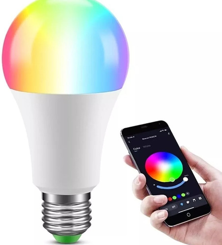 Lampara Led Smart 9w Bt Wifi Luz Colores Fría Cálida E27