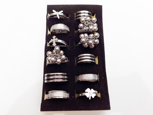 Set De 6 Anillos Premium Surtidos Acero Quirurgico X Mayor