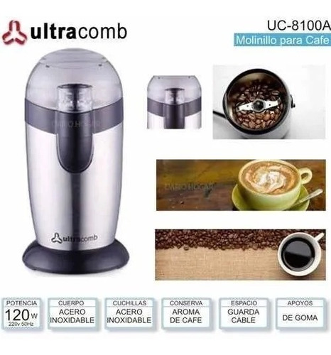 Imagen 2 de 8 de Molinillo Para Granos De Café Ultracomb Mo-8100a