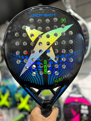 Raquete De Padel Drop Shot Delta 2.0 Carbono 3k Cor Preta/azul