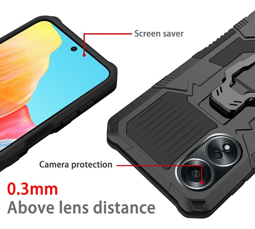 -funda Rígida A Prueba De Golpes Para Oppo A58 4g Con Clip Para Cinturón.