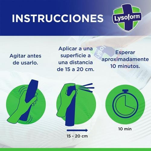 Imagen 4 de 6 de Lysoform Aerosol Original Bonus Pack 420 Ml