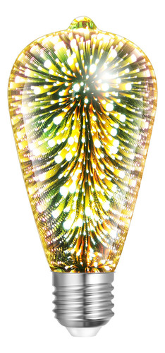 Bombilla Led De Cristal 3d Para Fuegos Artificiales, Decorac