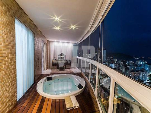Imagem 8 de 30 de Cobertura Duplex, Alto Padrão, Vista Mar, Varanda Gourmet E Piscina Privativa Em Santos - Ap00420 - 68865520