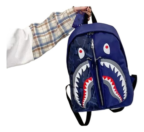 Mochila Estudiante Graffiti Shark Bape, Mochila Escolar