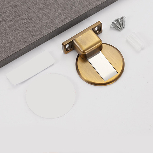2 Tope De Puerta Con Succión De Piso, Bronce Amarillo