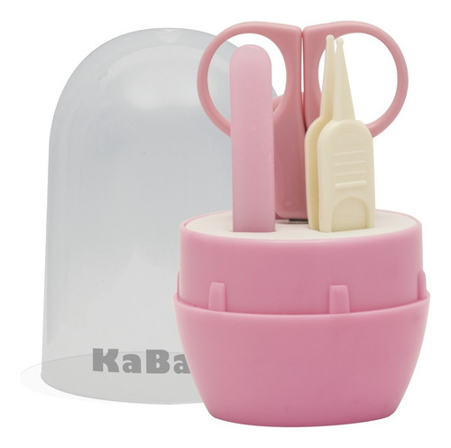 Kit Manicure Infantil Cuidados Com O Bebê Egg Rosa - Kababy
