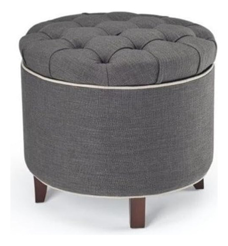 Taburete Otomano Gris Con Almacenamiento