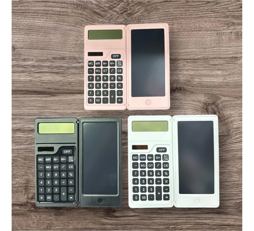 Calculadora Pizarra Mágica Plegable Anotador Lcd 12 Dígitos Rosa
