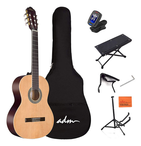 Adm, Guitarra Clásica Con Cuerdas De Nailon, Tamaño Grand.