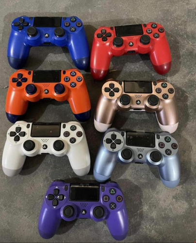 Joystick Compatible Con Playstation 4 Camuflado Rojo Metalizado
