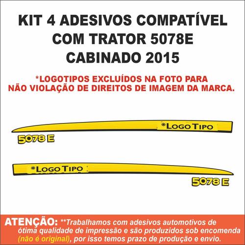Adesivos Trator Cabinado J D 5078e 2015 - Faixas Decalque