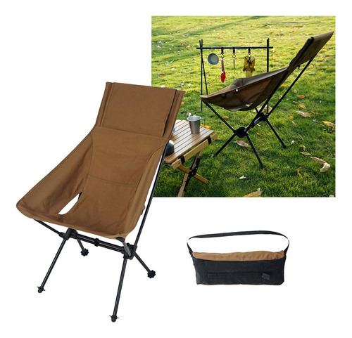 Silla Plegable Portátil Asiento Con Respaldo Alto De