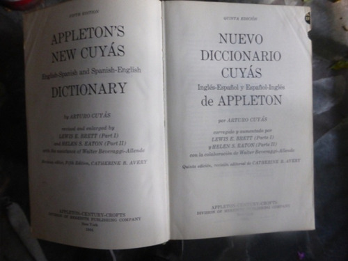 Nuevo Diccionario Cuyas De Appleton  Ingles Español - Españo