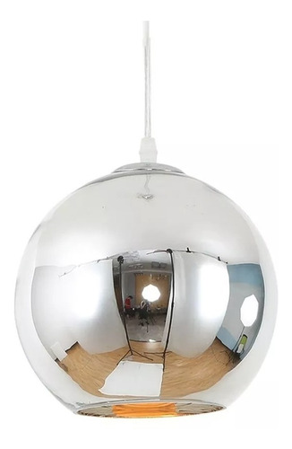 Lampara Colgante Esfera Moderna Cromo 26cm E27 50%off Oferta