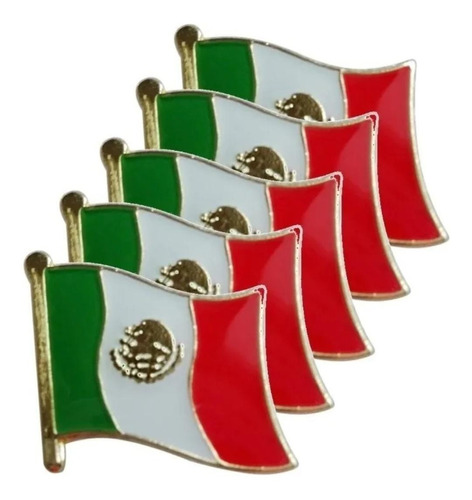 Pin Insignia Solapa Bandera México Fiestas Patrias | 5 Pzas