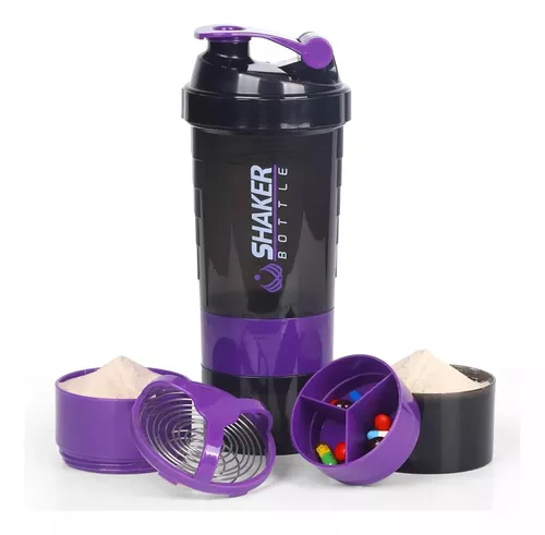 Vaso Proteina Botella Shaker Violeta Para Batido Botella Gym 3 En 1 Botella  Agua Shaker Vaso Shaker Proteinas Mezclador Botella Deportiva Para  Qatarshop Batidos Vaso Shaker Proteinas