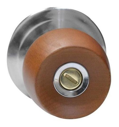 Imagen 1 de 1 de Chapa Bola Baño P/madera Uduke Color Miel Escudo Cromado