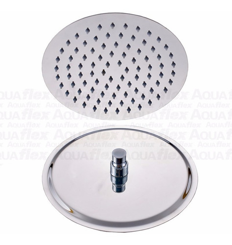 Imagen 2 de 9 de Flor De Ducha Cromada Metalica 30 Cm Redonda 7052c Aquaflex