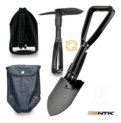 Pá Picareta Dobrável Nautika Ntk Offroad Exército Camping