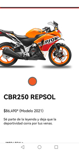 Honda Repsol Cc 250 Modelo 2021 Estas Super Cuidada Estética