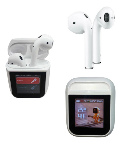 Audífonos Bluetooth Con Pantalla Táctil Multiples Funciones Auriculares Con Cancelación Ruido Bluetooth 5.3 In-ear Manos Libres Deportivos Manos Libres Color Blanco