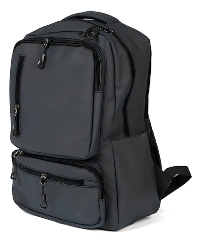 Mochila Urbana Clásica Con Múltiples Bolsillos Canva Color Azul Diseño De La Tela Liso