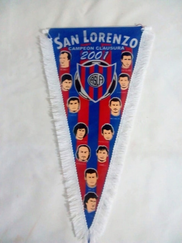 Banderin San Lorenzo De Almagro Campeon Clausura 2001 Retro