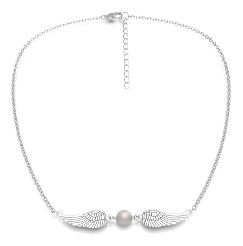 Imagen 2 de 9 de Collar Alas Y Perla Plata .925 Mujer Agálea Joyería