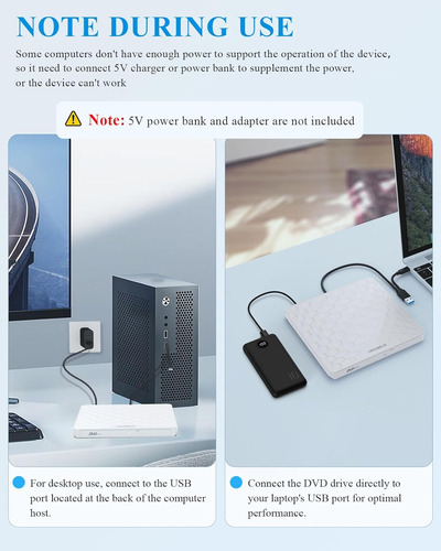 External Cd Dvd Drive For Laptop, Usb 3.0 Type-c Ultra Sl...