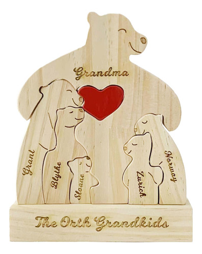 Familia De Osos, Rompecabezas De Madera, Figura De Animal,