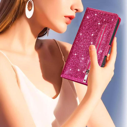 Funda Para Xiaomi Poco C65 Xiaomi Poco M6 Pro 4g Flash Funda Protectora De Piel Tipo Cartera Con Cremallera, Bolsillo, Ranura Para Tarjetas