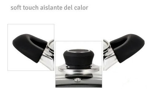 Imagen 2 de 5 de Cacerola Olla Teflon Antiadherente Hudson 28 Cm Tapa Vidrio