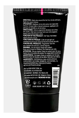 Gel Cola Fixação Peruca Ebin Wonder Lace Holding 37ml