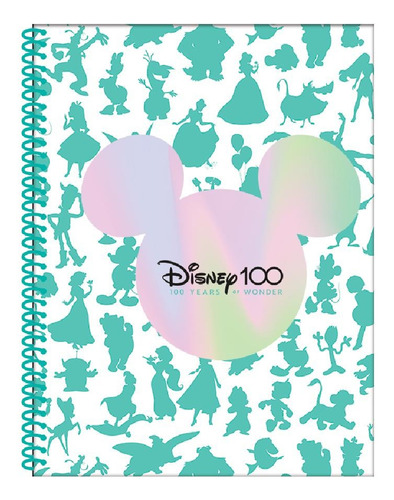Cuaderno Mooving Universatario Disney 100 Años Aniversario Color Personajes Disney