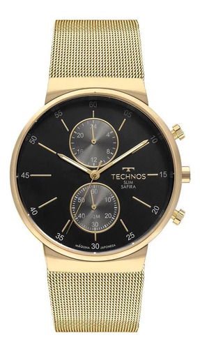 Relógio Masculino Technos Slim Vd36aa/1p Dourado