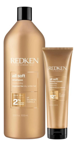 Kit Redken All Soft Shampoo 1000ml + Mascara 250gr