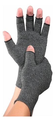 Guantes De Medio Dedo Health Care, Color Gris, Talla M