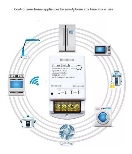 ( Módulo De Relé Tuya Wifi 30a, 85-250 V, Interruptor