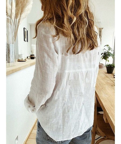 Nihay Blusas Mujer Tallas Grandes Camisa Larga Lino Algodón