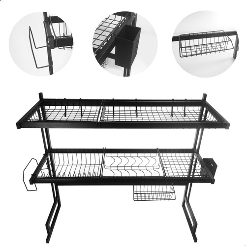 Imagen 5 de 9 de Seca Platos Escurridor Cocina Bacha Vajillas Dos Niveles