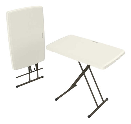 Mesa Personal Plegable Lifetime Altura Ajustable 76x50 Cm Color Blanco