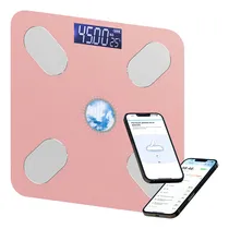 Comprar Báscula digital COMERCIOCO Báscula solar Báscula Inteligente rosa, hasta 180 kg 220V
