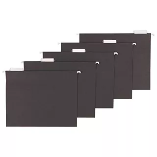 Hanging File Folders, Letter Size, Black, 25-pack