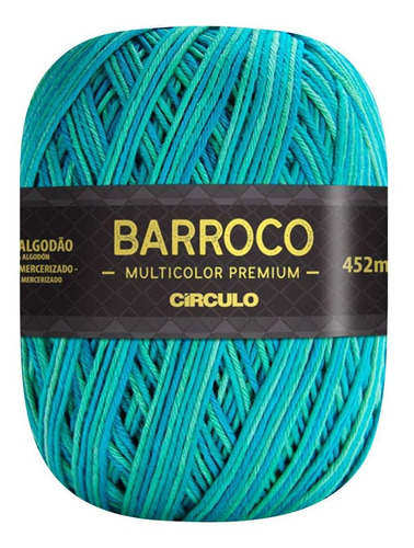 Barbante Barroco Premium Multicolor 6 Fios 400g Linha Crochê Cor Tiffany
