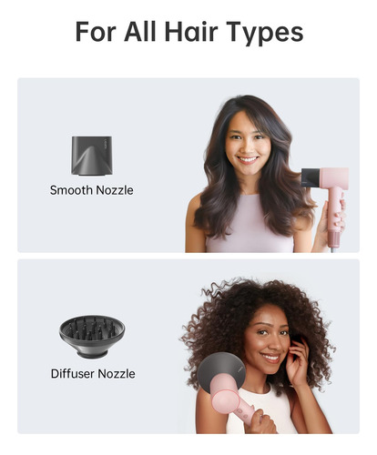 Secador De Pelo Ionico Laifen Plegable Con Difusor Rosa