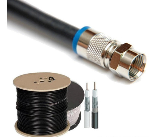 Imagen 2 de 2 de Cable Coaxil 2mts Armados Rg6 C/ Conector Compresion Enbols