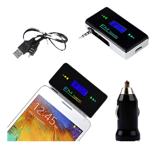 Adaptador De Radio Fm Inalámbrico Transmisor 3.5mm + Coche C