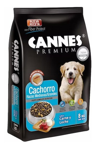 Alimento  P Cachorros Carne Leche Cannes 8kg(2 Saco)super