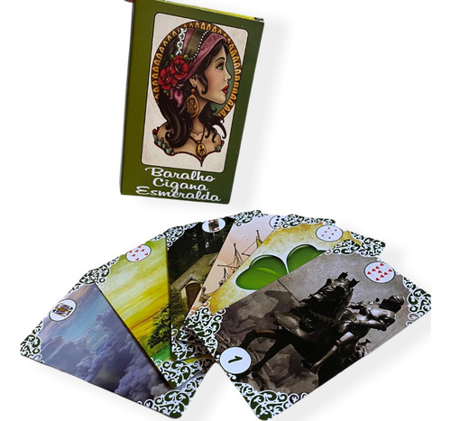 Baralho Da Cigana Esmeralda Com 36 Cartas Livro Explicativo
